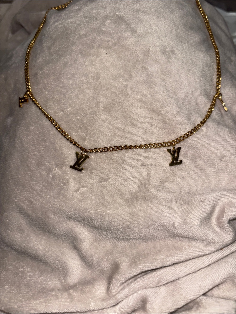 LV Logo Charm Necklace